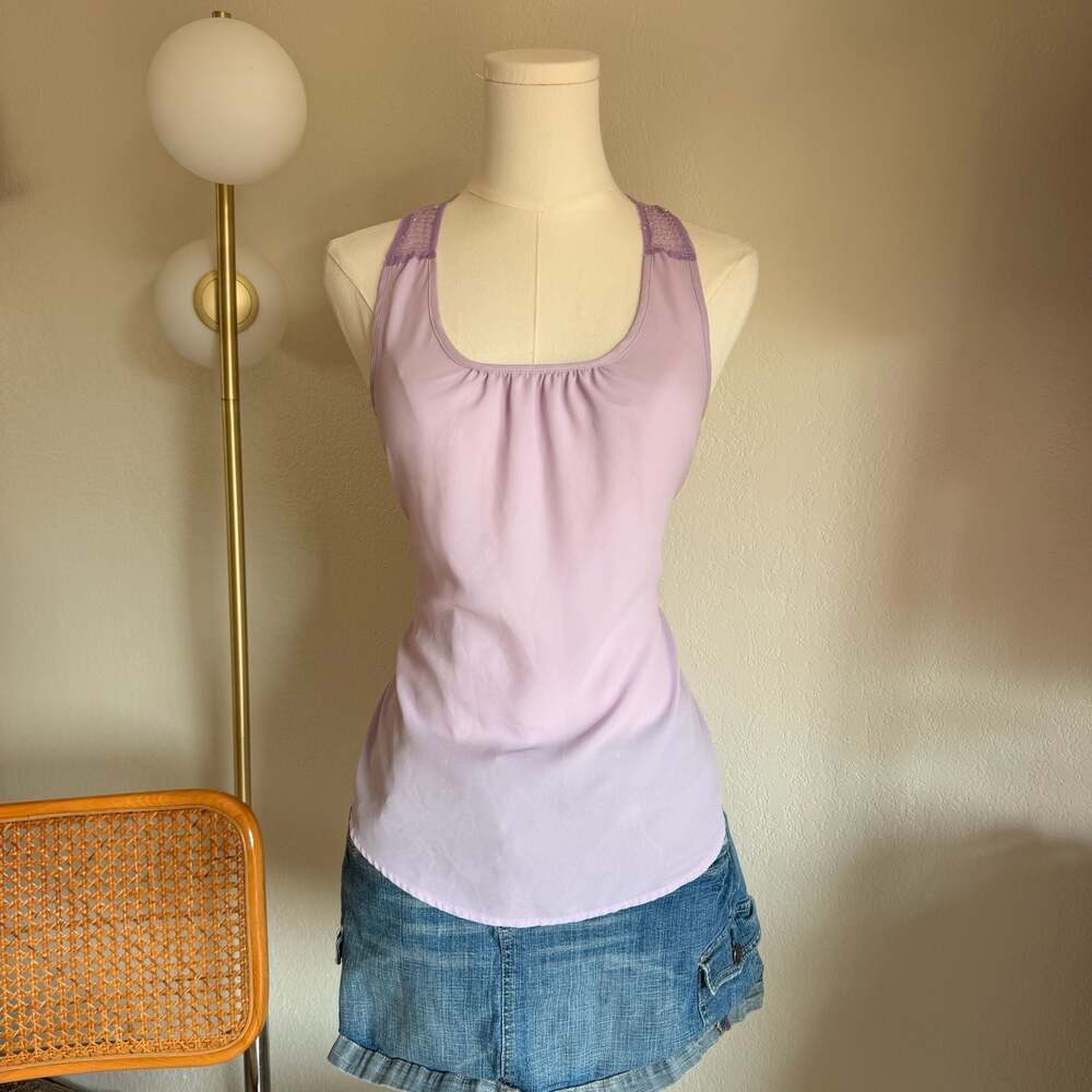 MINE Lavender Sleeveless Tank Top with Beaded Racerback Detail